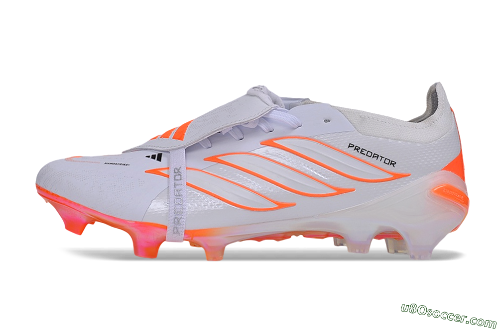 Adidas Predator 26 Elite Fold-Over Tongue FG Firm Ground Soccer Cleats - White/Cloud White/Solar Red 2