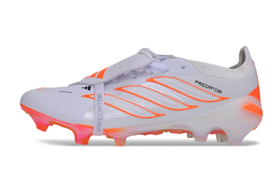 Adidas Predator 26 Elite Fold-Over Tongue FG Firm Ground Soccer Cleats - White/Cloud White/Solar Red