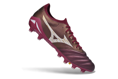 Mizuno Morelia Neo 4 FG Firm Ground Soccer Cleats - Burgundy/Oxblood Red/Metallic Gold