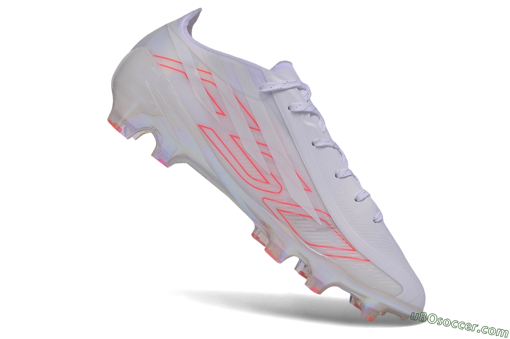 Adidas F50 Hyperfast Evo FG Firm Ground Soccer Cleats - White/White/Solar Red 4