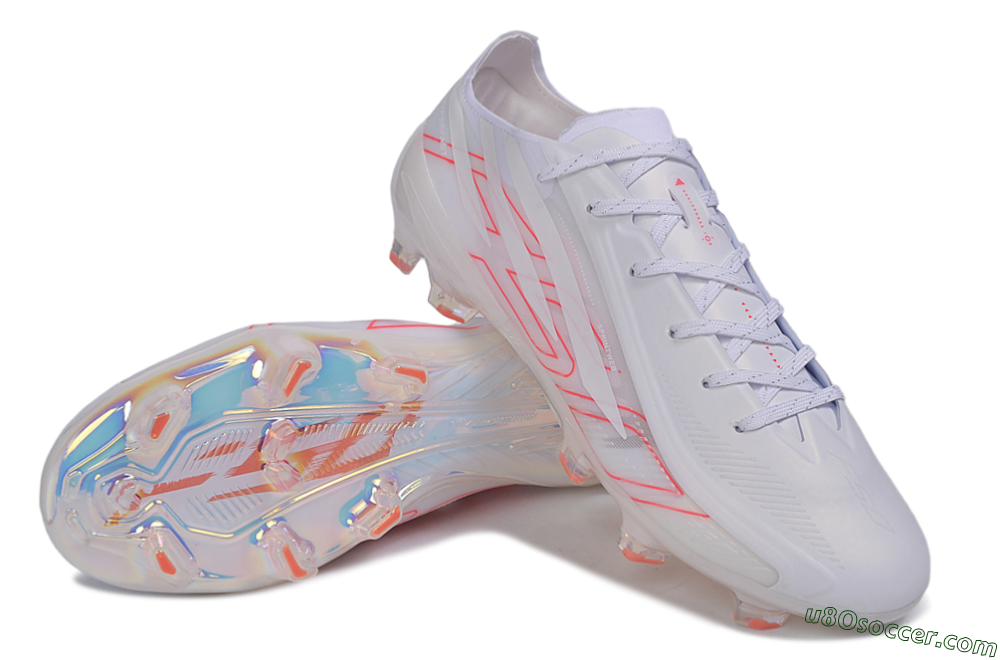 Adidas F50 Hyperfast Evo FG Firm Ground Soccer Cleats - White/White/Solar Red 3