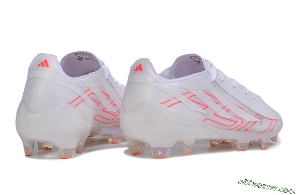 Adidas F50 Hyperfast Evo FG Firm Ground Soccer Cleats - White/White/Solar Red 6