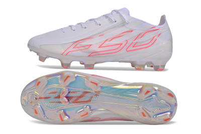 Adidas F50 Hyperfast Evo FG Firm Ground Soccer Cleats - White/White/Solar Red
