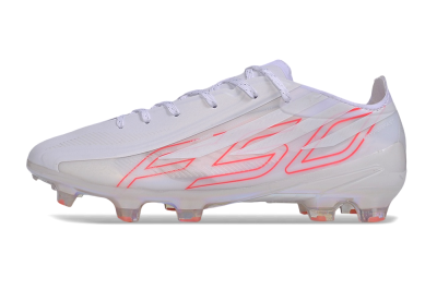 Adidas F50 Hyperfast Evo FG Firm Ground Soccer Cleats - White/White/Solar Red