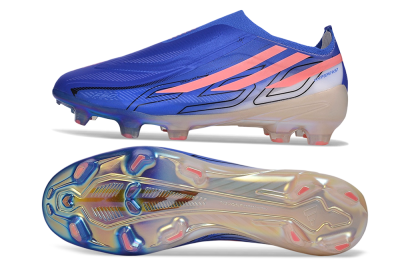 Adidas F50 Hyperfast Elite Laceless FG Firm Ground Soccer Cleats - Blue/Lucid Blue/Stellar Coral