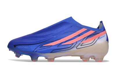 Adidas F50 Hyperfast Elite Laceless FG Firm Ground Soccer Cleats - Blue/Lucid Blue/Stellar Coral