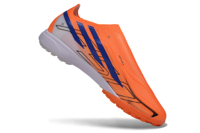 Adidas F50 Hyperfast Elite Laceless TF Artificial Turf Soccer Shoes - Orange/Solar Orange/Lucid Blue