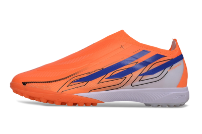 Adidas F50 Hyperfast Elite Laceless TF Artificial Turf Soccer Shoes - Orange/Solar Orange/Lucid Blue