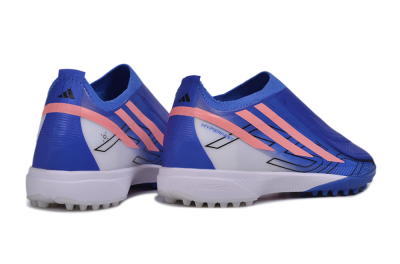 Adidas F50 Hyperfast Elite Laceless TF Artificial Turf Soccer Shoes - Blue/Lucid Blue/Solar Pink