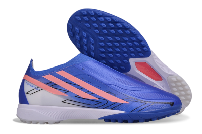 Adidas F50 Hyperfast Elite Laceless TF Artificial Turf Soccer Shoes - Blue/Lucid Blue/Solar Pink
