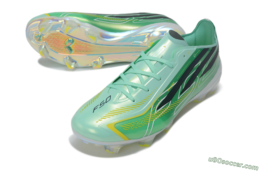 Adidas F50 Hyperfast Elite FG Firm Ground Soccer Cleats - Green/Mint Green/Iridescent Teal 3