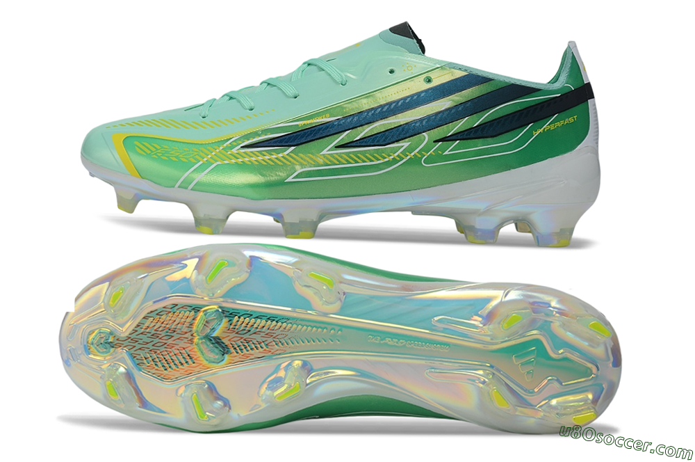 Adidas F50 Hyperfast Elite FG Firm Ground Soccer Cleats - Green/Mint Green/Iridescent Teal 0