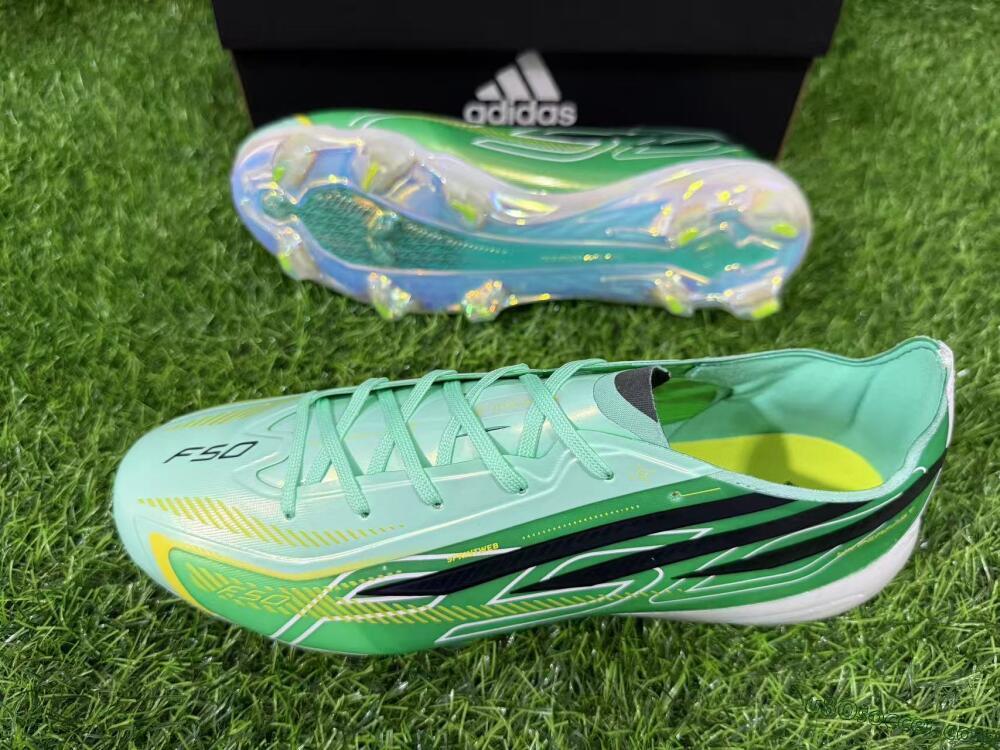 Adidas F50 Hyperfast Elite FG Firm Ground Soccer Cleats - Green/Mint Green/Iridescent Teal