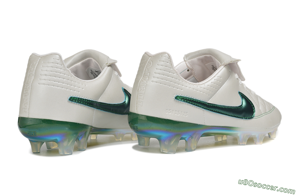 Nike Tiempo Legend SE FG Firm Ground Soccer Cleats - White/Pearl White/Emerald Green 6