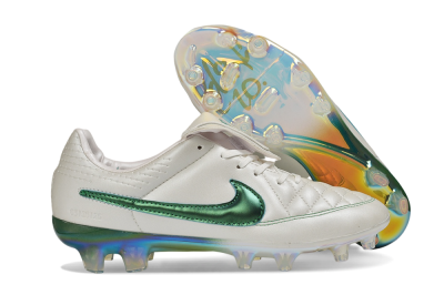 Nike Tiempo Legend SE FG Firm Ground Soccer Cleats - White/Pearl White/Emerald Green