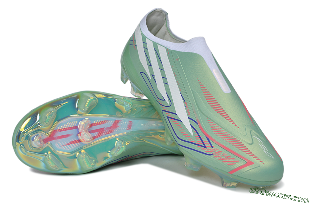 Adidas F50 Hyperfast Elite Laceless FG Firm Ground Soccer Cleats - Green/Mint Rush/Solar Red 3