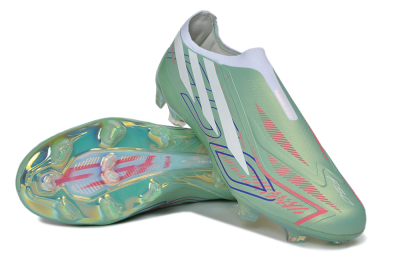 Adidas F50 Hyperfast Elite Laceless FG Firm Ground Soccer Cleats - Green/Mint Rush/Solar Red