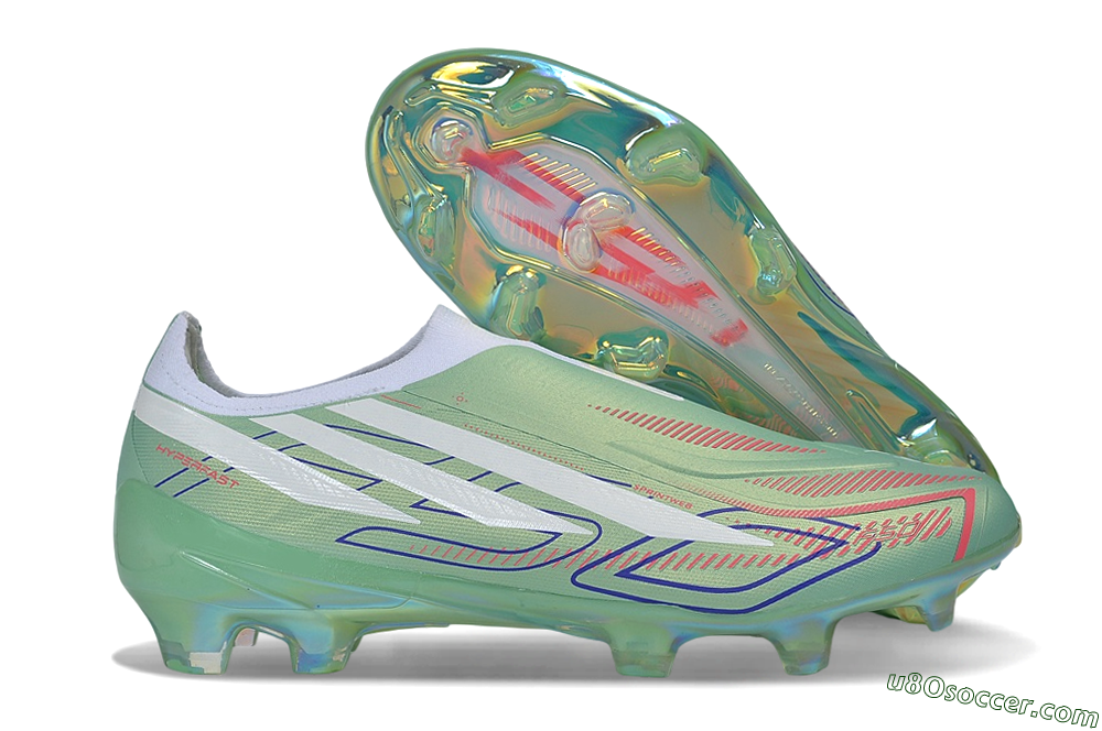 Adidas F50 Hyperfast Elite Laceless FG Firm Ground Soccer Cleats - Green/Mint Rush/Solar Red 1