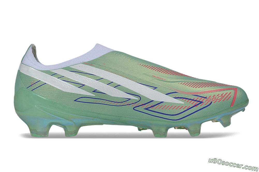Adidas F50 Hyperfast Elite Laceless FG Firm Ground Soccer Cleats - Green/Mint Rush/Solar Red 7