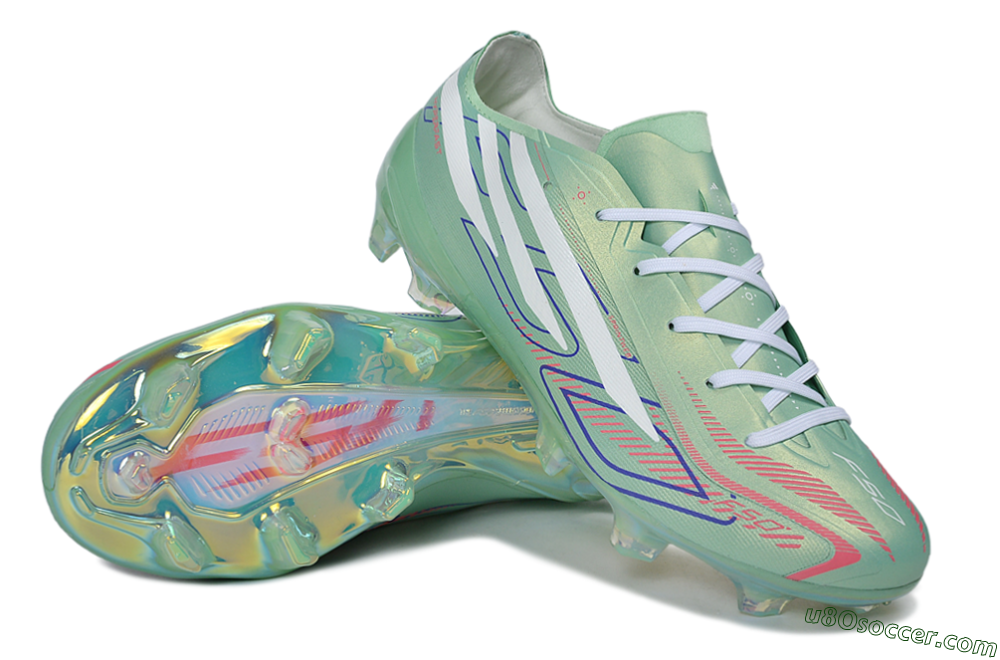 Adidas F50 Hyperfast Elite FG Firm Ground Soccer Cleats - Green/Mint Green/Iridescent 3