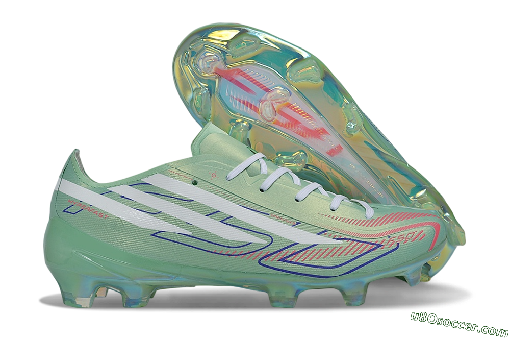 Adidas F50 Hyperfast Elite FG Firm Ground Soccer Cleats - Green/Mint Green/Iridescent 1