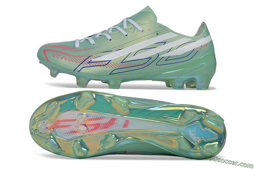 Adidas F50 Hyperfast Elite FG Firm Ground Soccer Cleats - Green/Mint Green/Iridescent 0