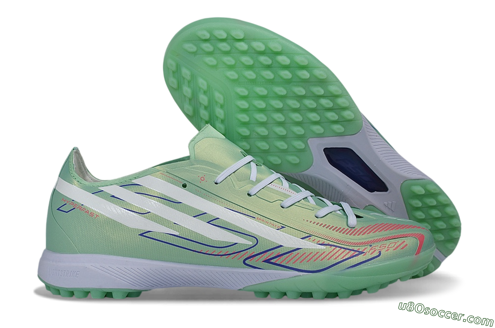 Adidas F50 Hyperfast Pro TF Artificial Turf Soccer Shoes - Green/Mint Green/White 1