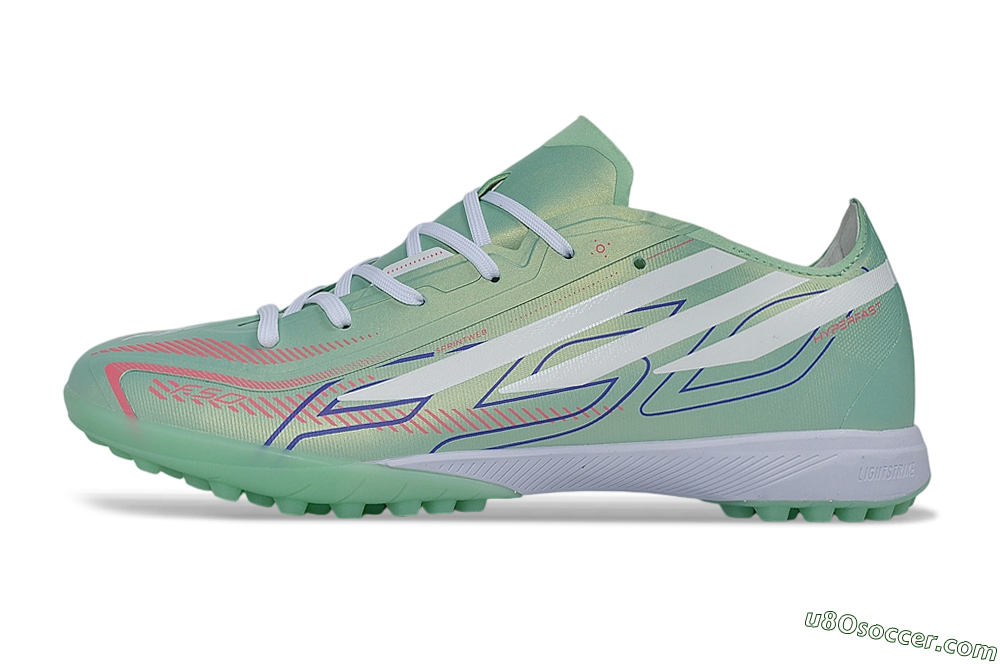Adidas F50 Hyperfast Pro TF Artificial Turf Soccer Shoes - Green/Mint Green/White 2