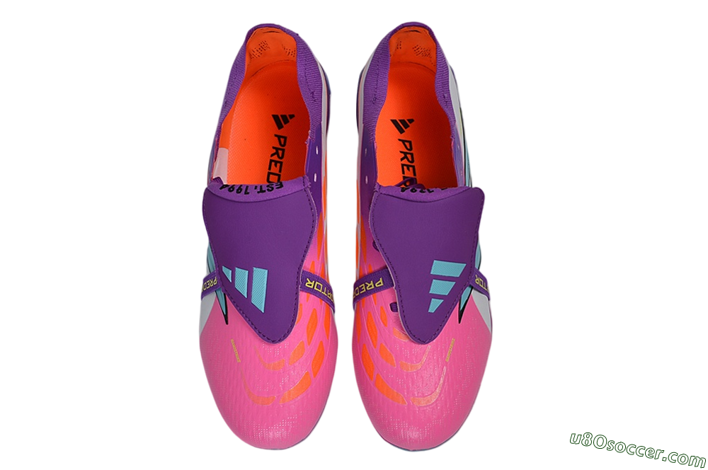 Adidas Predator 26 Elite Fold-Over Tongue FG Firm Ground Soccer Cleats - Purple/Berry Blast/Lucid Cyan 4