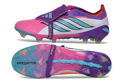 Adidas Predator 26 Elite Fold-Over Tongue FG Firm Ground Soccer Cleats - Purple/Berry Blast/Lucid Cyan