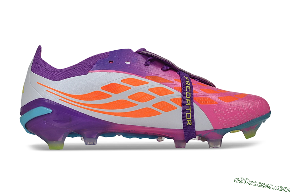 Adidas Predator 26 Elite Fold-Over Tongue FG Firm Ground Soccer Cleats - Purple/Berry Blast/Lucid Cyan 7