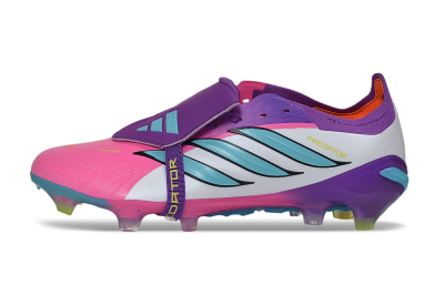 Adidas Predator 26 Elite Fold-Over Tongue FG Firm Ground Soccer Cleats - Purple/Berry Blast/Lucid Cyan