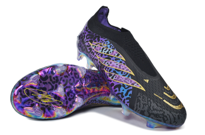 Adidas Predator 26 Elite Laceless FG Firm Ground Soccer Cleats - Black/Core Black/Metallic Purple