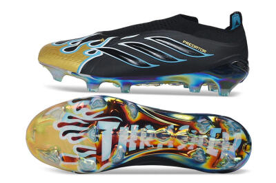 Adidas Predator 26 Elite Laceless FG Firm Ground Soccer Cleats - Black/Core Black/Metallic Gold