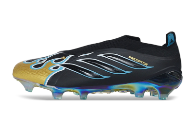Adidas Predator 26 Elite Laceless FG Firm Ground Soccer Cleats - Black/Core Black/Metallic Gold