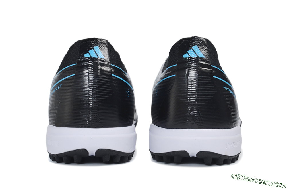 Adidas F50 Hyperfast Elite Laceless TF Artificial Turf Soccer Shoes - Black/Core Black/Lucid Blue 5