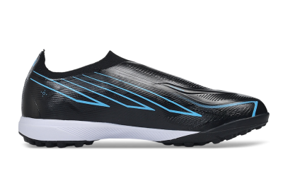 Adidas F50 Hyperfast Elite Laceless TF Artificial Turf Soccer Shoes - Black/Core Black/Lucid Blue