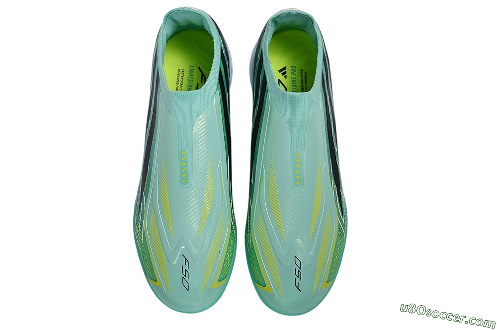 Adidas F50 Hyperfast Elite Laceless TF Artificial Turf Soccer Shoes - Green/Mint Green/Midnight Navy 4