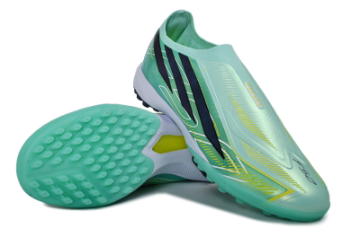 Adidas F50 Hyperfast Elite Laceless TF Artificial Turf Soccer Shoes - Green/Mint Green/Midnight Navy