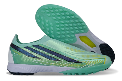 Adidas F50 Hyperfast Elite Laceless TF Artificial Turf Soccer Shoes - Green/Mint Green/Midnight Navy