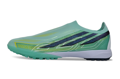 Adidas F50 Hyperfast Elite Laceless TF Artificial Turf Soccer Shoes - Green/Mint Green/Midnight Navy