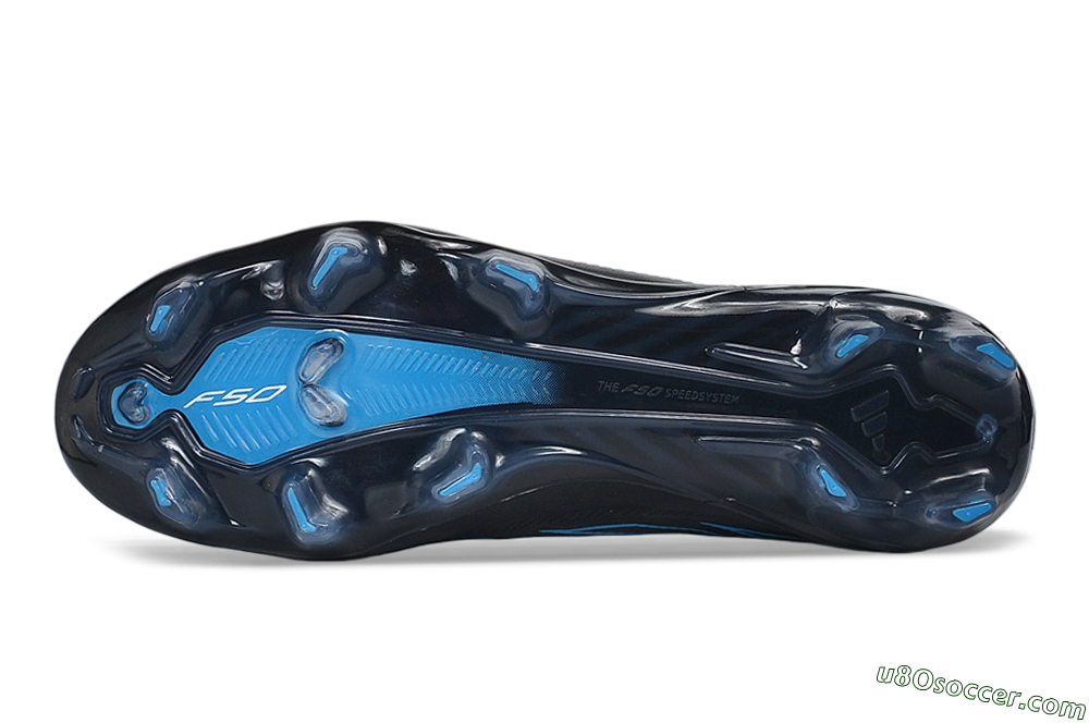 Adidas F50 Hyperfast Elite Laceless FG Firm Ground Soccer Cleats - Black/Core Black/Lucid Blue 6