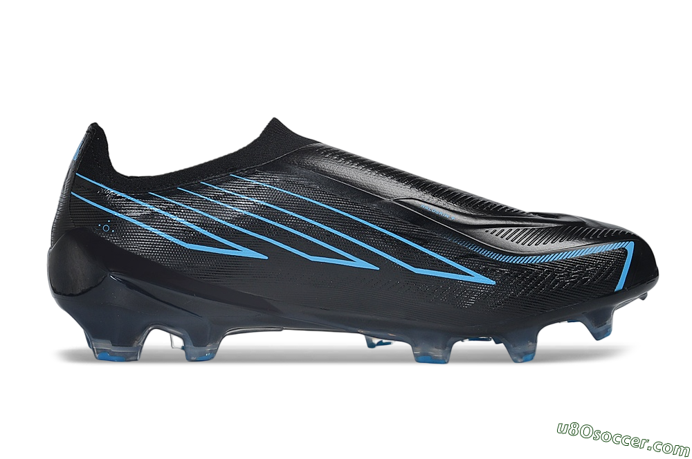 Adidas F50 Hyperfast Elite Laceless FG Firm Ground Soccer Cleats - Black/Core Black/Lucid Blue 7