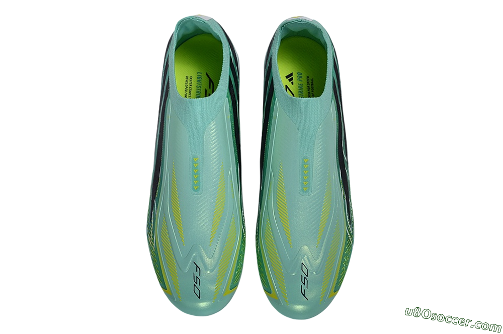 Adidas F50 Hyperfast Elite Laceless FG Firm Ground Soccer Cleats - Green/Mint/Navy 4
