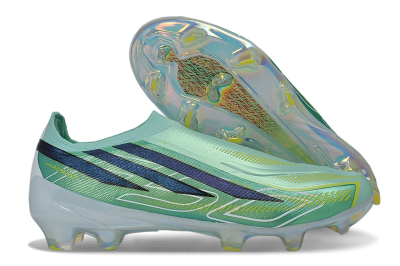 Adidas F50 Hyperfast Elite Laceless FG Firm Ground Soccer Cleats - Green/Mint/Navy