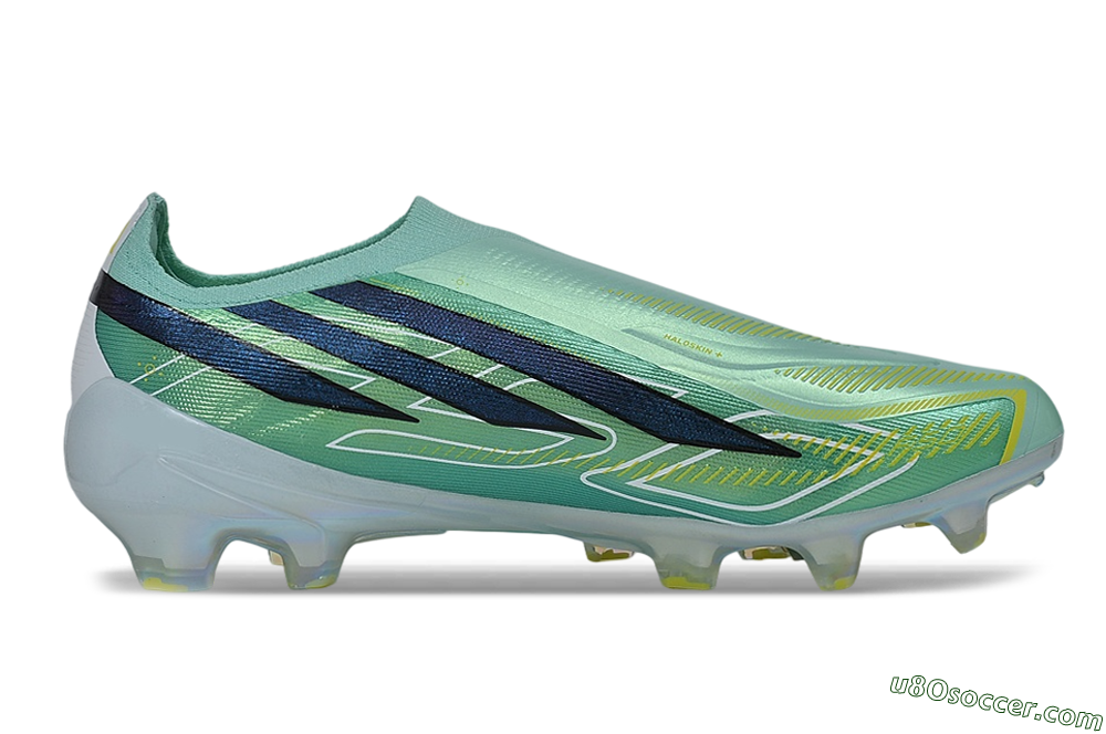 Adidas F50 Hyperfast Elite Laceless FG Firm Ground Soccer Cleats - Green/Mint/Navy 7