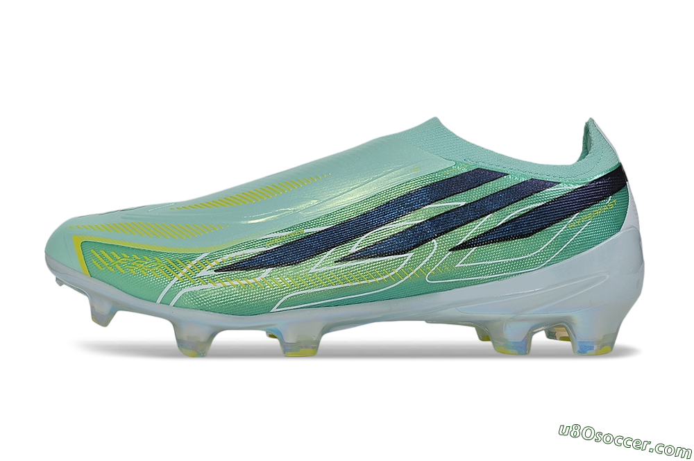 Adidas F50 Hyperfast Elite Laceless FG Firm Ground Soccer Cleats - Green/Mint/Navy 2