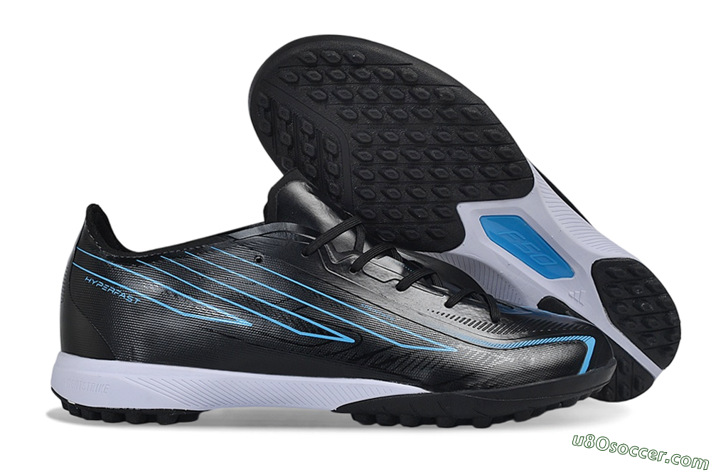 Adidas F50 Hyperfast Elite TF Artificial Turf Soccer Shoes - Black/Core Black/Lucid Blue 1