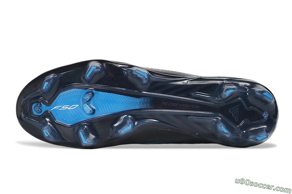 Adidas F50 Hyperfast Elite FG Firm Ground Soccer Cleats - Black/Core Black/Lucid Cyan 6