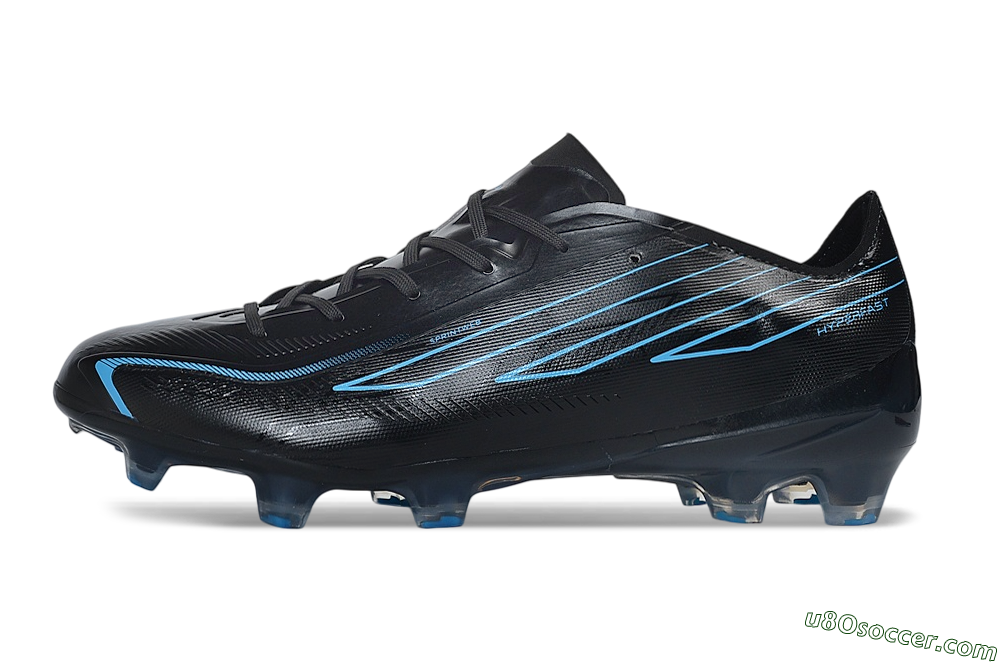 Adidas F50 Hyperfast Elite FG Firm Ground Soccer Cleats - Black/Core Black/Lucid Cyan 2